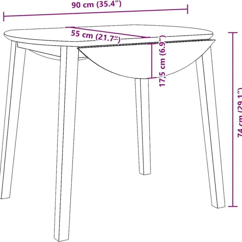 vidaXL Mesa de comedor de madera maciza de caucho Blanco Best