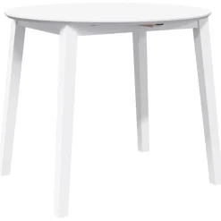 vidaXL Mesa de comedor de madera maciza de caucho Blanco Best