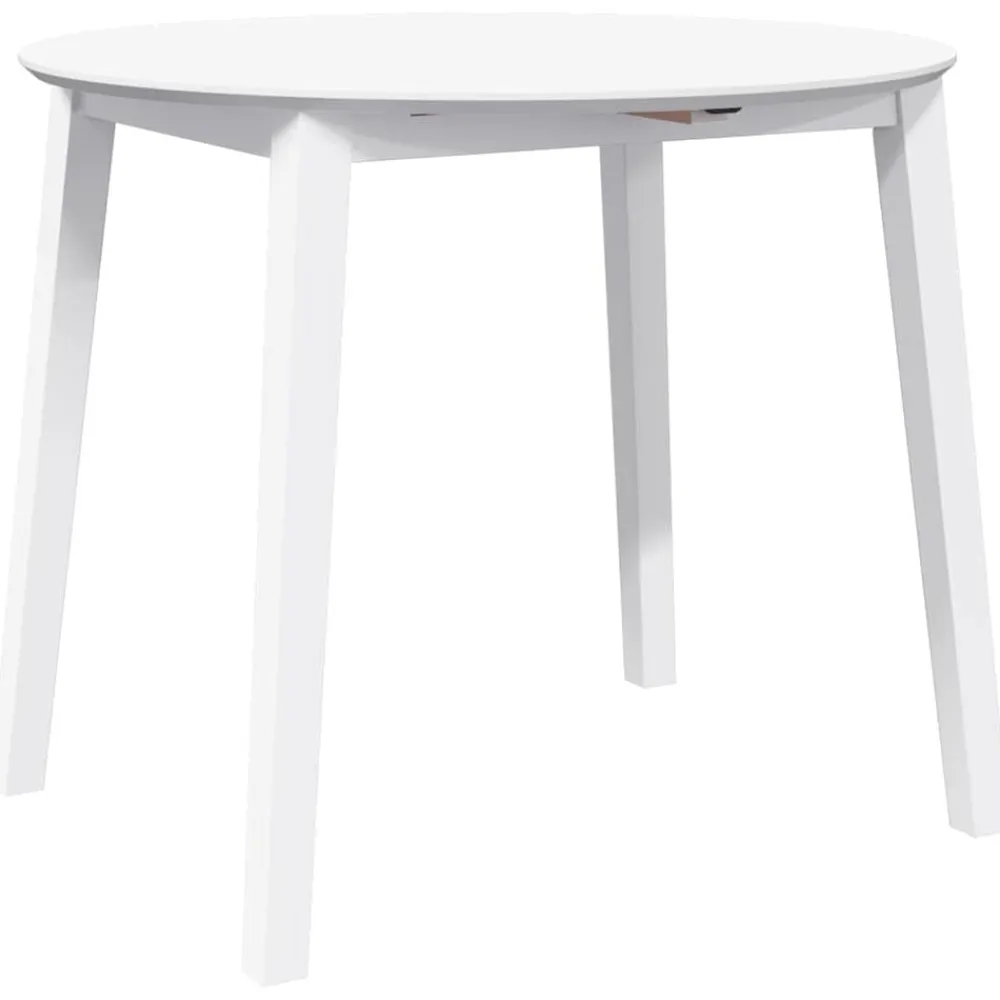 vidaXL Mesa de comedor de madera maciza de caucho Blanco Best