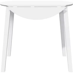 vidaXL Mesa de comedor de madera maciza de caucho Blanco Best