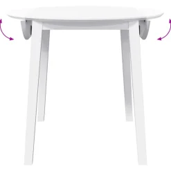 vidaXL Mesa de comedor de madera maciza de caucho Blanco Best