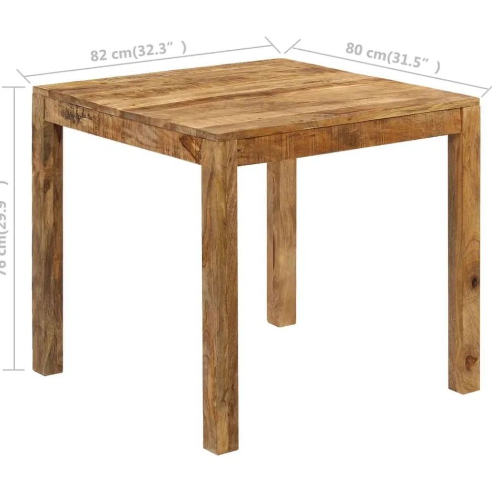 vidaXL Mesas-Mesa de comedor de madera maciza de mango 82x80x76 cm