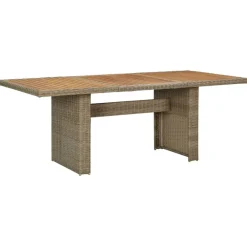 vidaXL Muebles De Jardín-Mesa de comedor de jardín ratán sintético marrón 200x100x74 cm