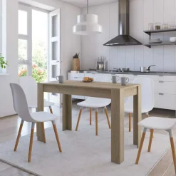vidaXL Mesa de comedor de aglomerado color 120x60x76 cm Roble Sonoma Online