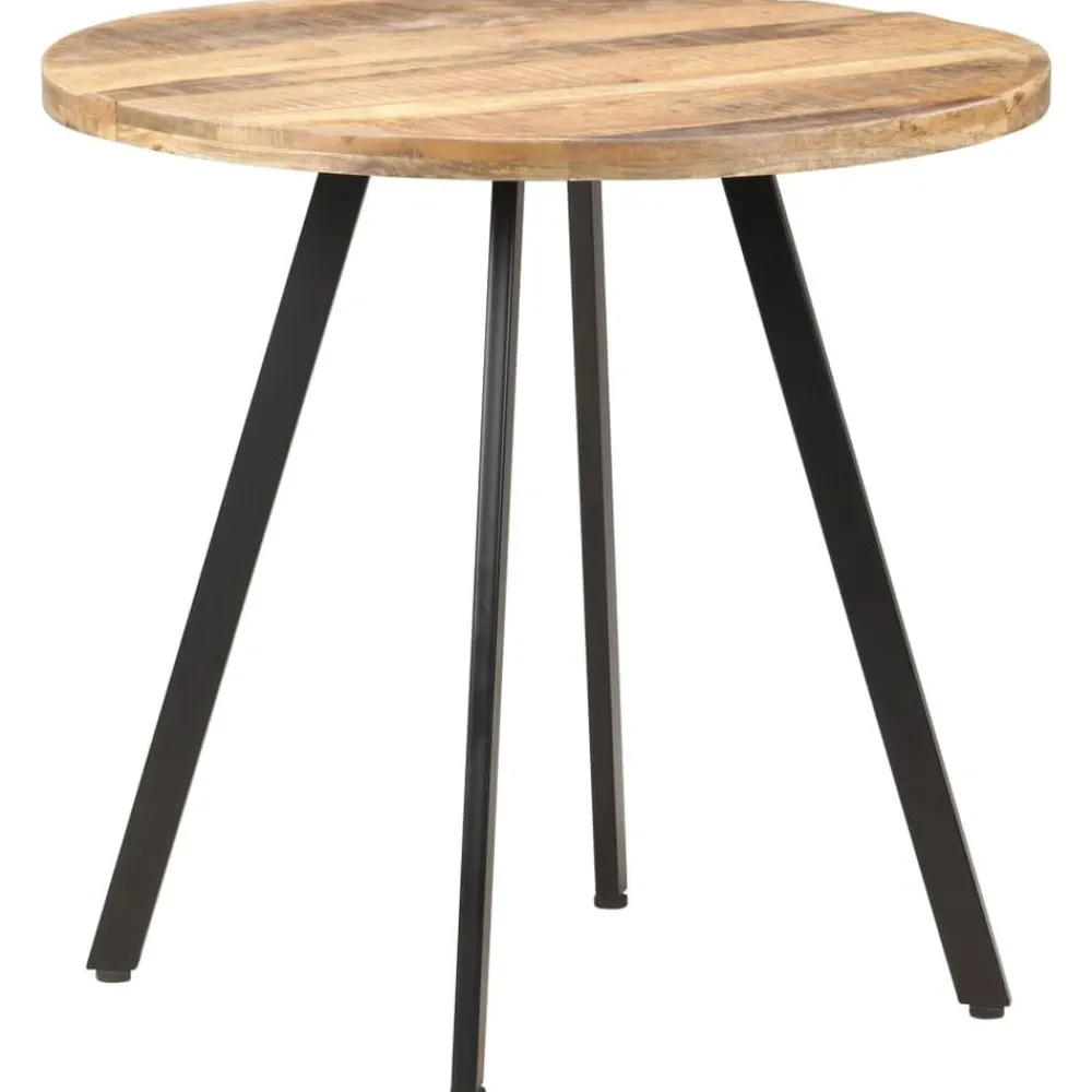 vidaXL Mesa de comedor de madera de mango rugosa 80 cm Sale