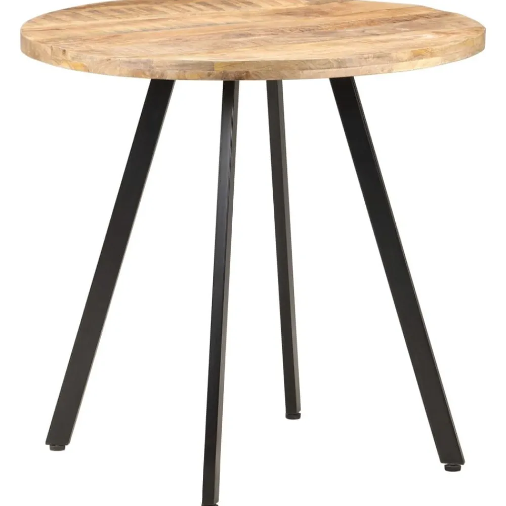 vidaXL Mesa de comedor de madera de mango rugosa 80 cm Sale