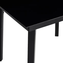vidaXL Mesa de comedor de jardín acero y vidrio negra 80x80x74 cm Outlet
