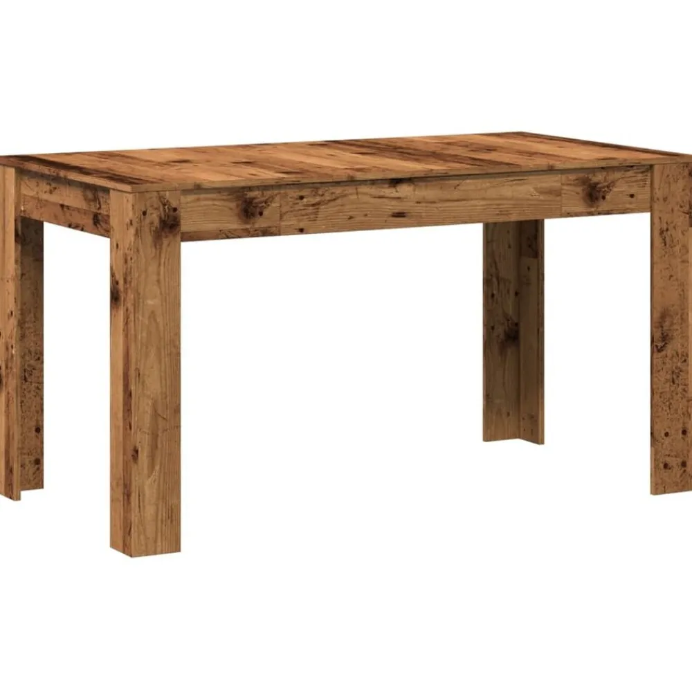 vidaXL Mesas-Mesa de comedor madera ingeniería envejecida 140x74,5x76 cm