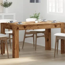vidaXL Mesas-Mesa de comedor madera ingeniería envejecida 140x74,5x76 cm