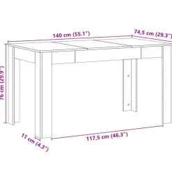 vidaXL Mesas-Mesa de comedor madera ingeniería envejecida 140x74,5x76 cm