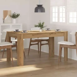 vidaXL Mesas-Mesa de comedor madera ingeniería 140x74,5x76 cm