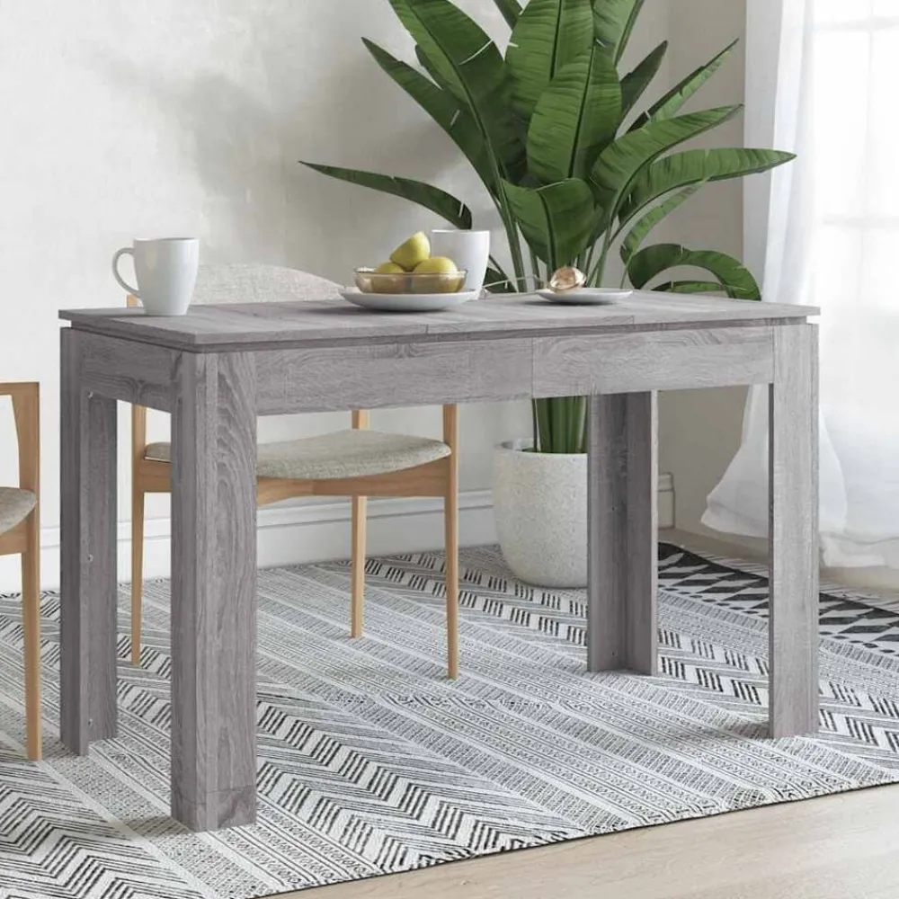vidaXL Mesa de comedor madera de ingeniería Sonoma gris 120x60x76 cm Gris sonoma Discount