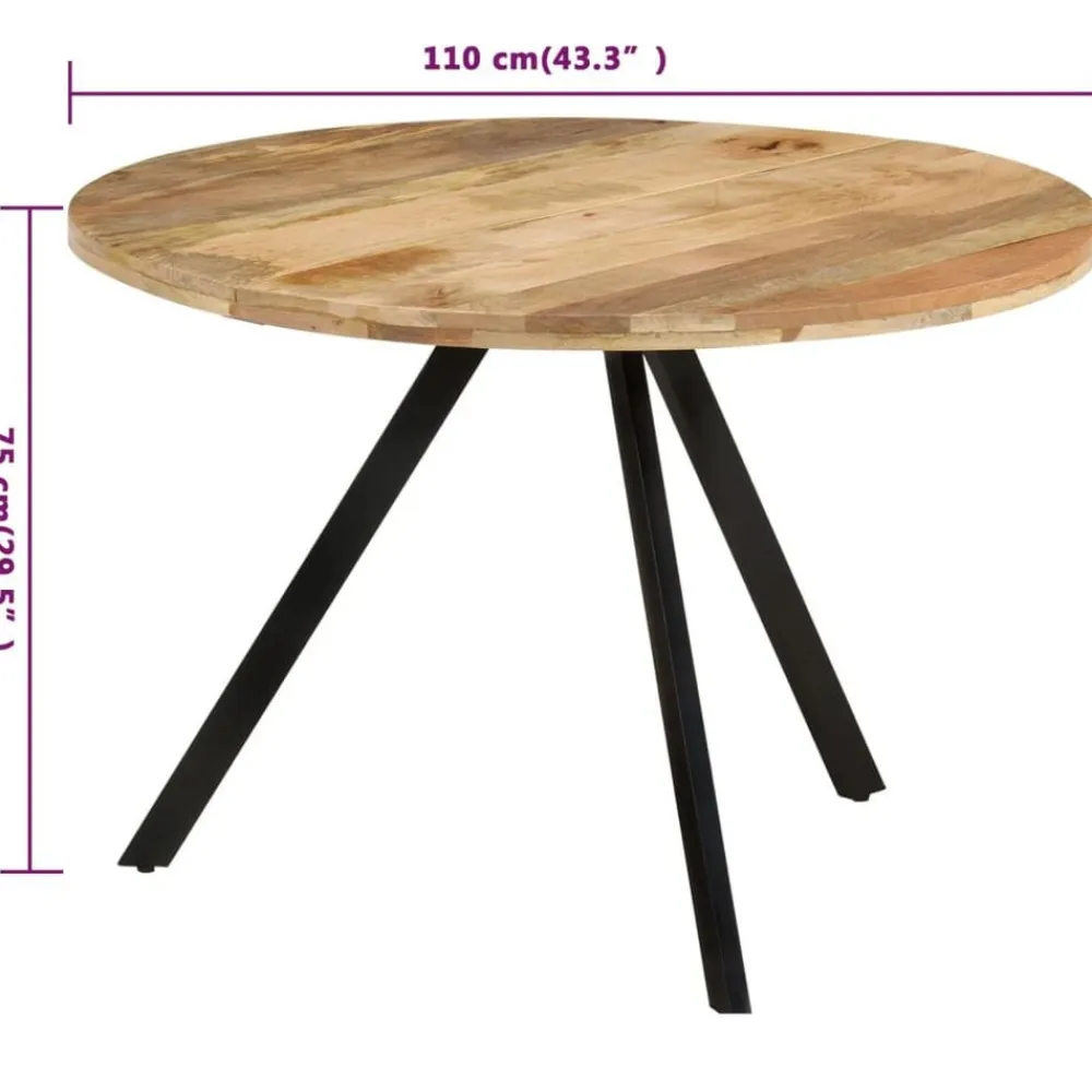 vidaXL Mesas-Mesa de comedor madera maciza de mango 110x75 cm