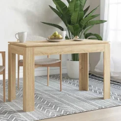 vidaXL Mesa de comedor madera contrachapada 120x60x76cm Roble Sonoma New