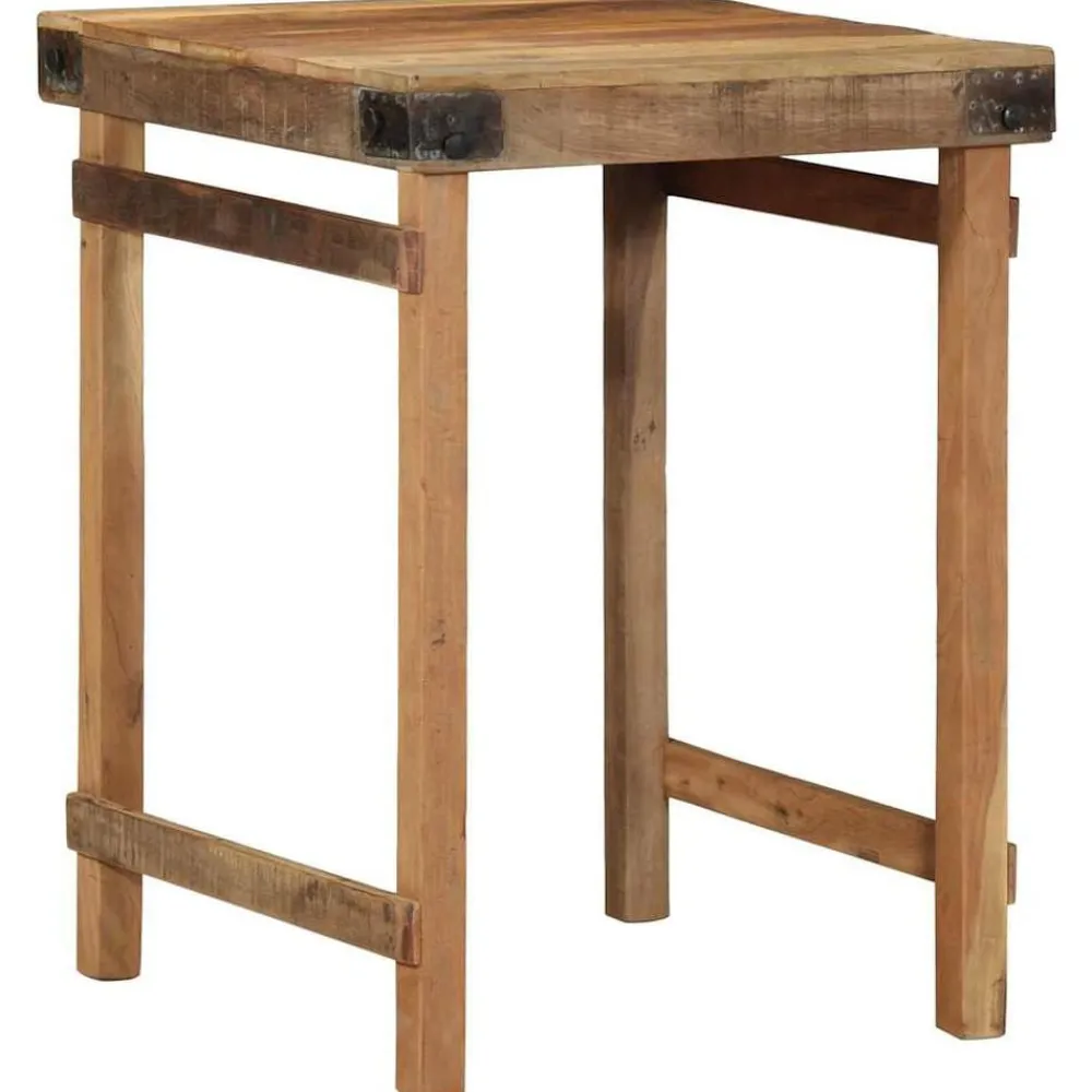 vidaXL Mesas-Mesa de Comedor Marrón 60 x 55 x 76 cm madera maciza reciclada