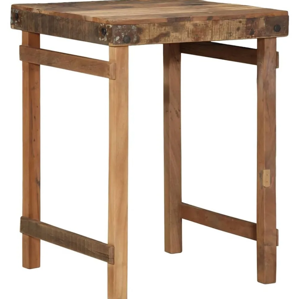 vidaXL Mesas-Mesa de Comedor Marrón 60 x 55 x 76 cm madera maciza reciclada
