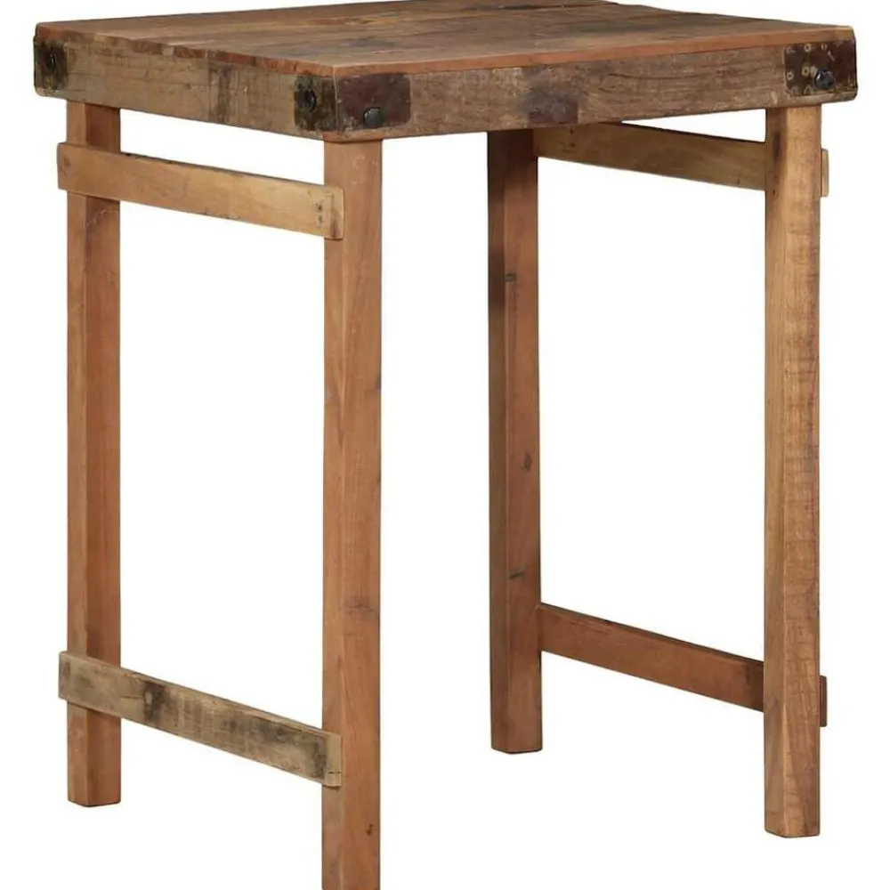 vidaXL Mesas-Mesa de Comedor Marrón 60 x 55 x 76 cm madera maciza reciclada
