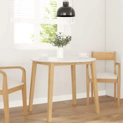vidaXL Mesas-Mesa de comedor natural madera maciza roble caucho