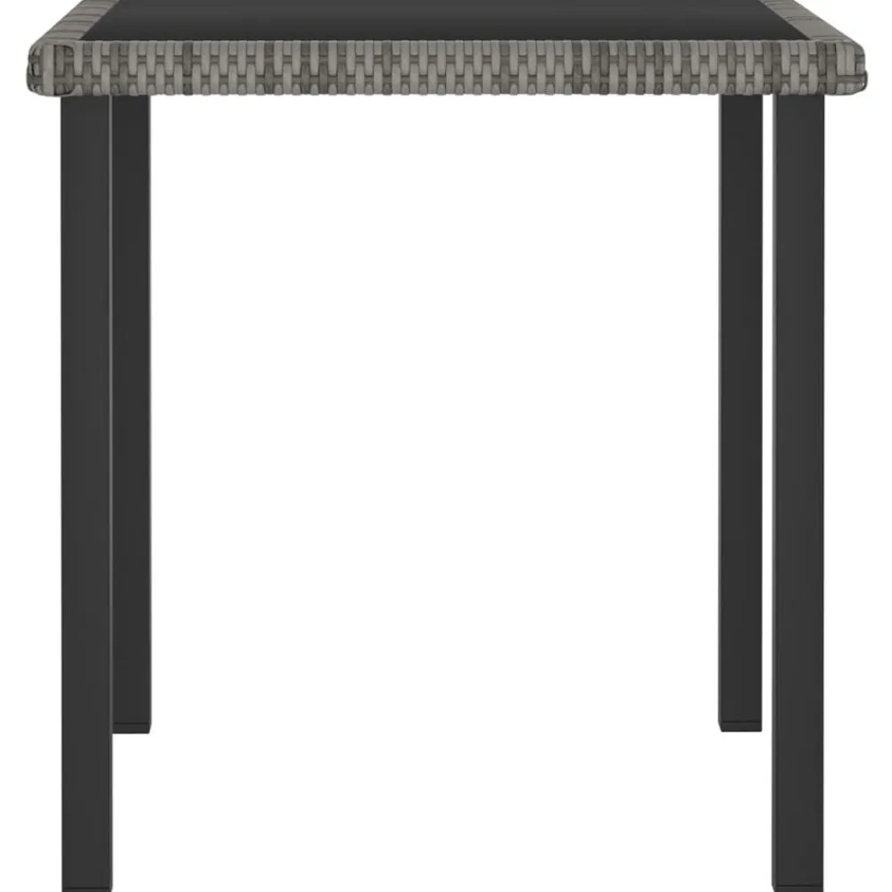 vidaXL Mesa de comedor para jardín ratán sintético 70x70x73 cm Gris Clearance