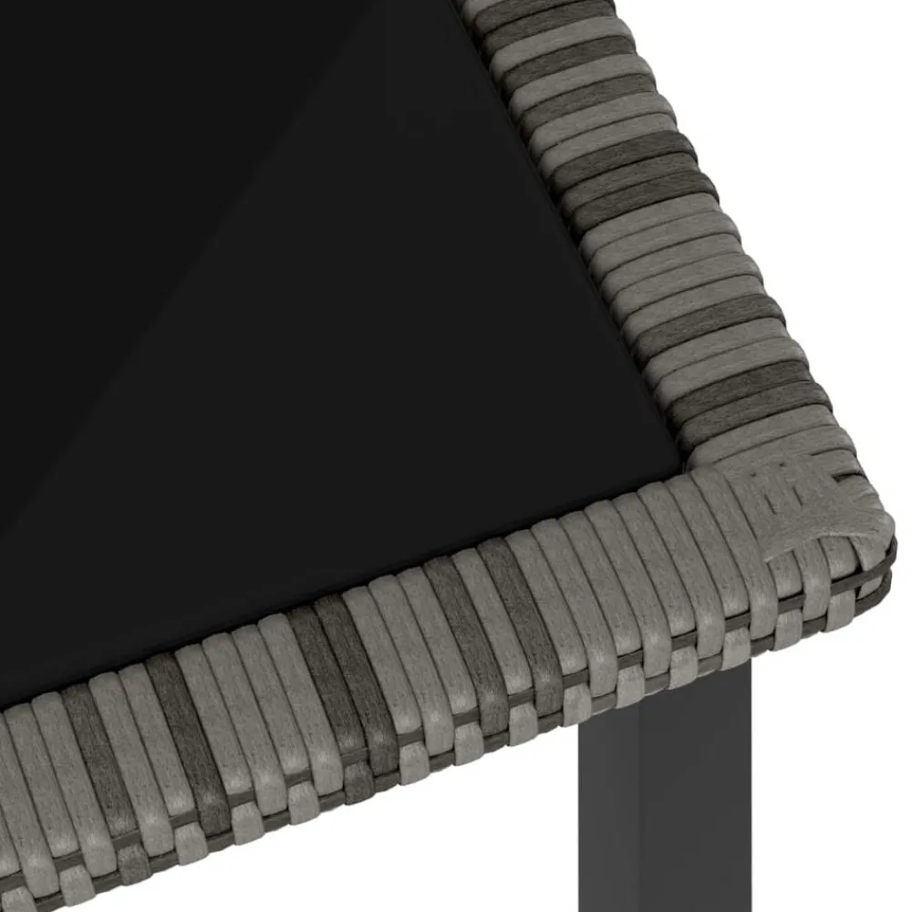 vidaXL Mesa de comedor para jardín ratán sintético 70x70x73 cm Gris Clearance