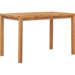 vidaXL Muebles De Jardín-Mesa de comedor para jardín madera maciza de teca 120x70x77 cm