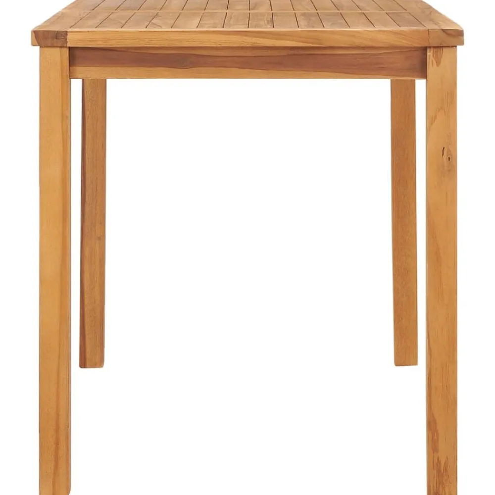 vidaXL Muebles De Jardín-Mesa de comedor para jardín madera maciza de teca 120x70x77 cm