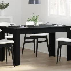 vidaXL Mesa de Comedor 140 x 74,5 x 76 cm Roble negro Discount