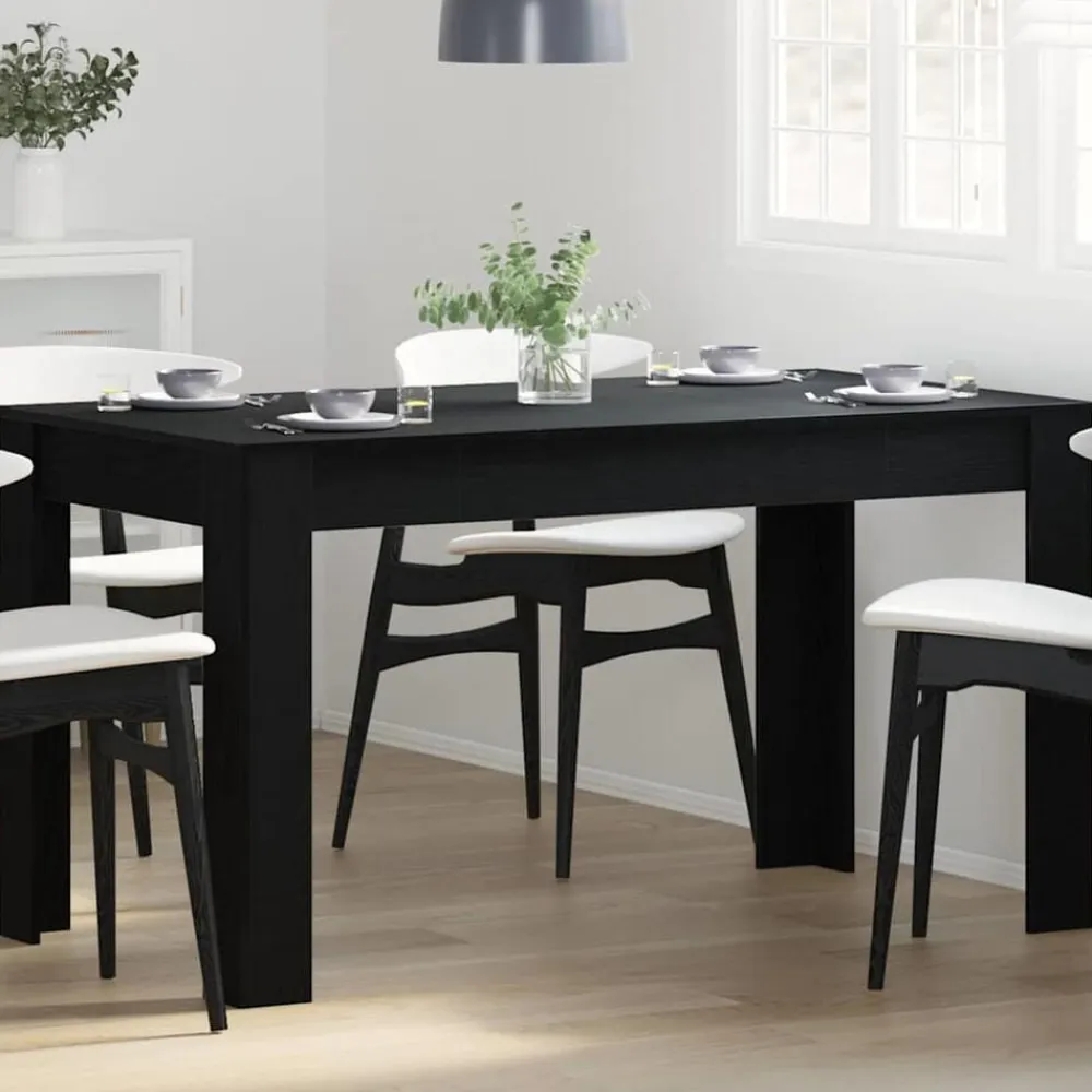 vidaXL Mesa de Comedor 140 x 74,5 x 76 cm Roble negro Discount