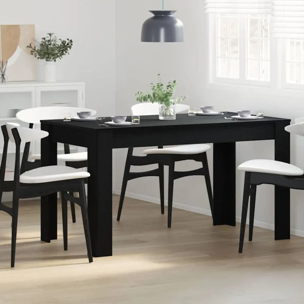 vidaXL Mesa de Comedor 140 x 74,5 x 76 cm Roble negro Discount