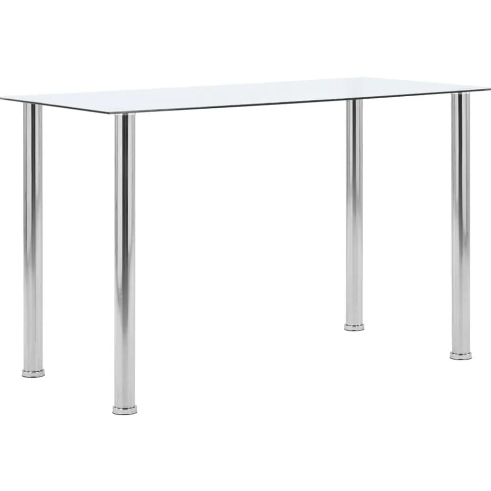 vidaXL Mesa de comedor vidrio templado transparente 120x60x75 cm New