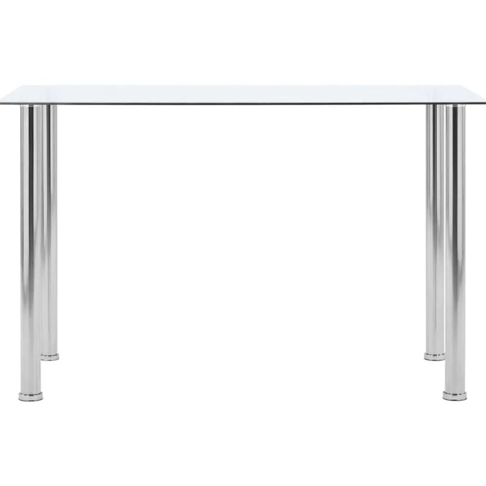 vidaXL Mesa de comedor vidrio templado transparente 120x60x75 cm New