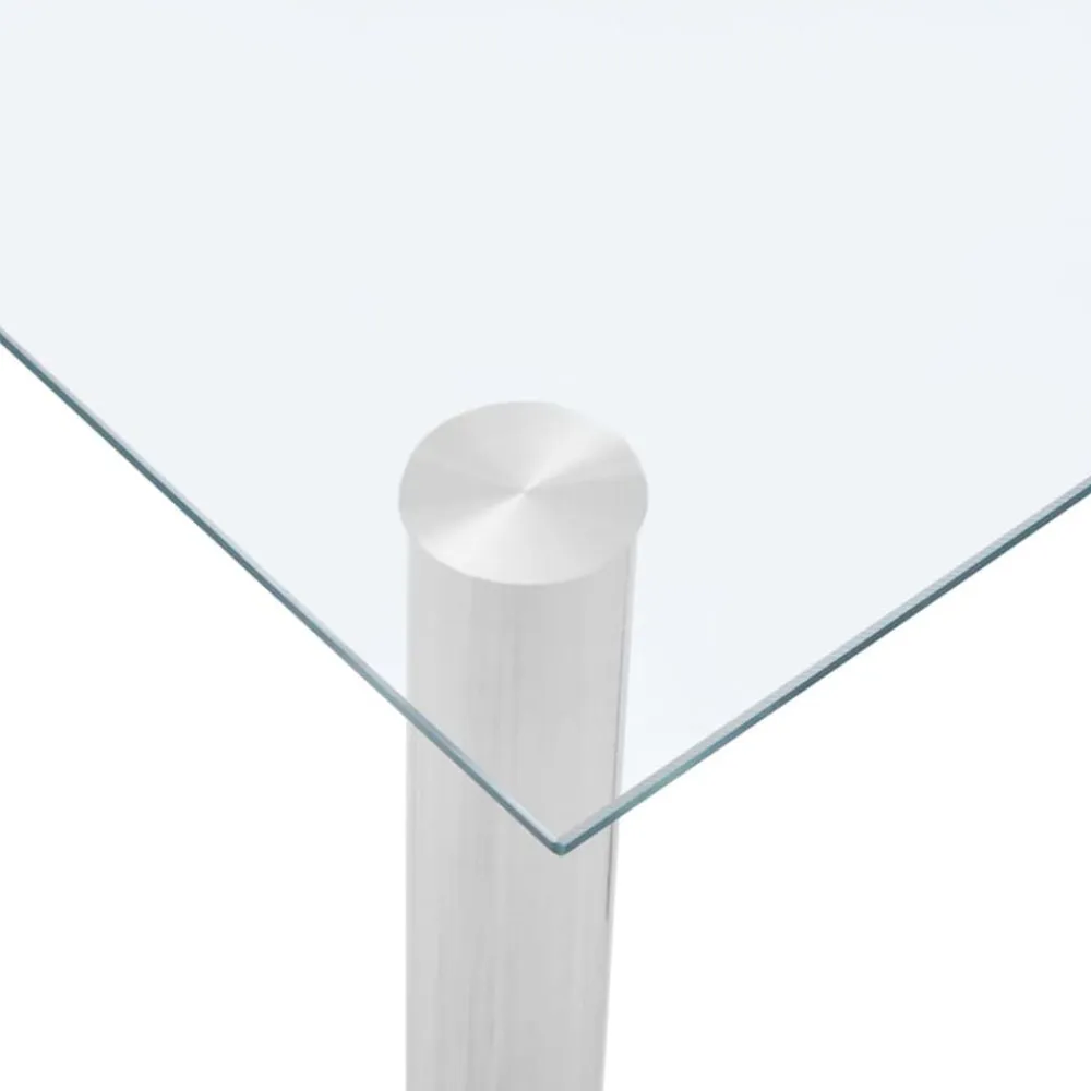 vidaXL Mesa de comedor vidrio templado transparente 120x60x75 cm New