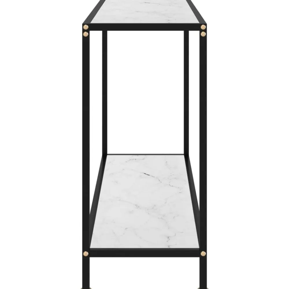 vidaXL Mesa de consola blanco vidrio templado 120x35x75 cm Outlet