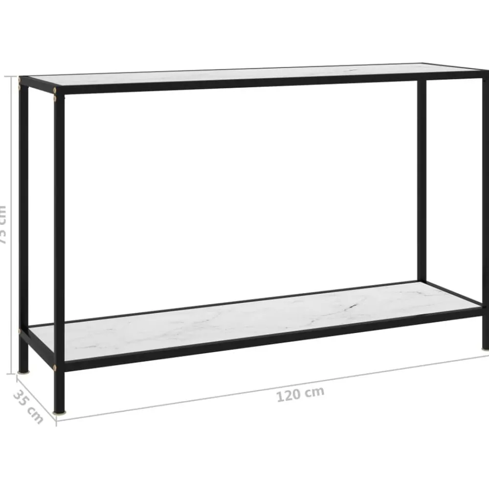 vidaXL Mesa de consola blanco vidrio templado 120x35x75 cm Outlet