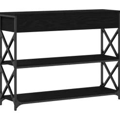 vidaXL Mesa de Consola con cajón 100 x 28 x 75 cm Roble negro Clearance