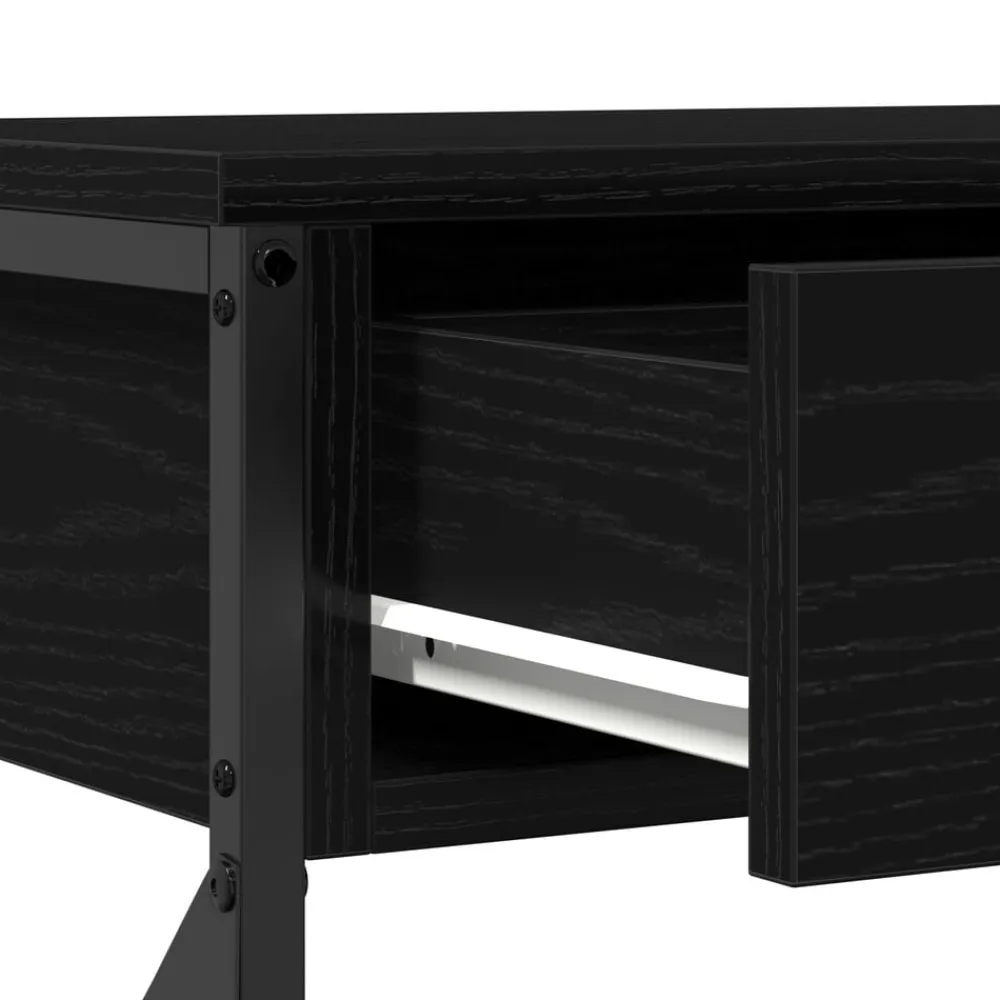 vidaXL Mesa de Consola con cajón 100 x 28 x 75 cm Roble negro Clearance