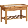 vidaXL Jardín-Mesa de cultivo de jardín madera maciza acacia tablero de zinc
