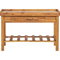 vidaXL Jardín-Mesa de cultivo de jardín madera maciza acacia tablero de zinc