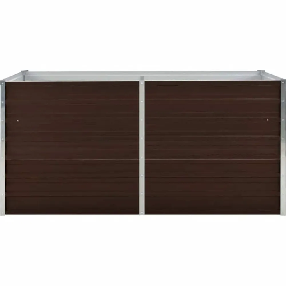 vidaXL Mesa de cultivo de acero galvanizado marrón 160x80x77 cm Discount