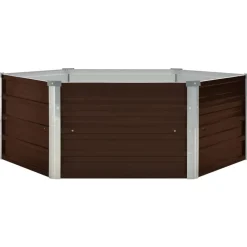 vidaXL Mesa de cultivo de acero galvanizado marrón 129x129x45 cm Marr&oacute;n New