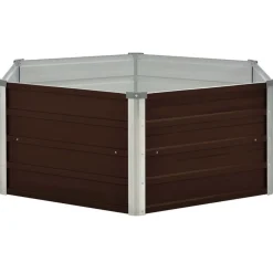 vidaXL Mesa de cultivo de acero galvanizado marrón 129x129x45 cm Marr&oacute;n New