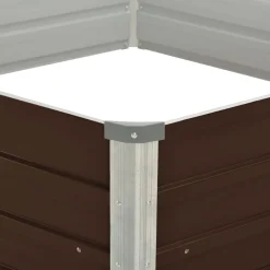 vidaXL Mesa de cultivo de acero galvanizado marrón 129x129x45 cm Marr&oacute;n New