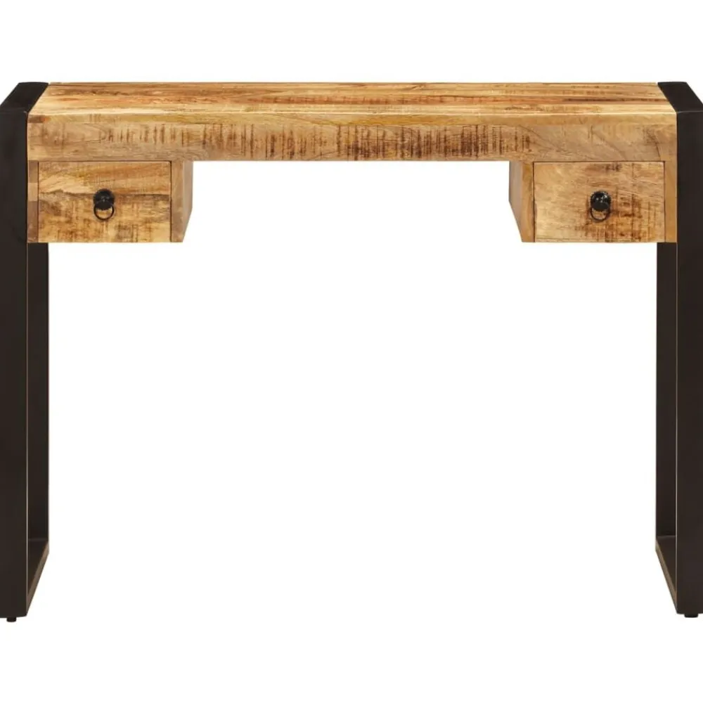 vidaXL Mobiliario De Oficina-Mesa de escritorio 2 cajones madera maciza mango 110x50x77 cm