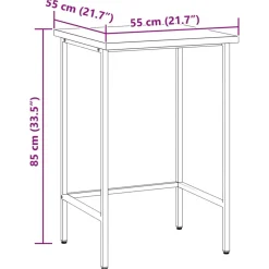 vidaXL Accesorios De Bricolaje-Mesa de Esquina Gris 55 x 55 x 85 cm Acero y madera engineered
