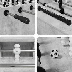 vidaXL Mesa de Futbolín Gris Concreto 146,5 x 74 x 85 cm Gris hormigón Discount