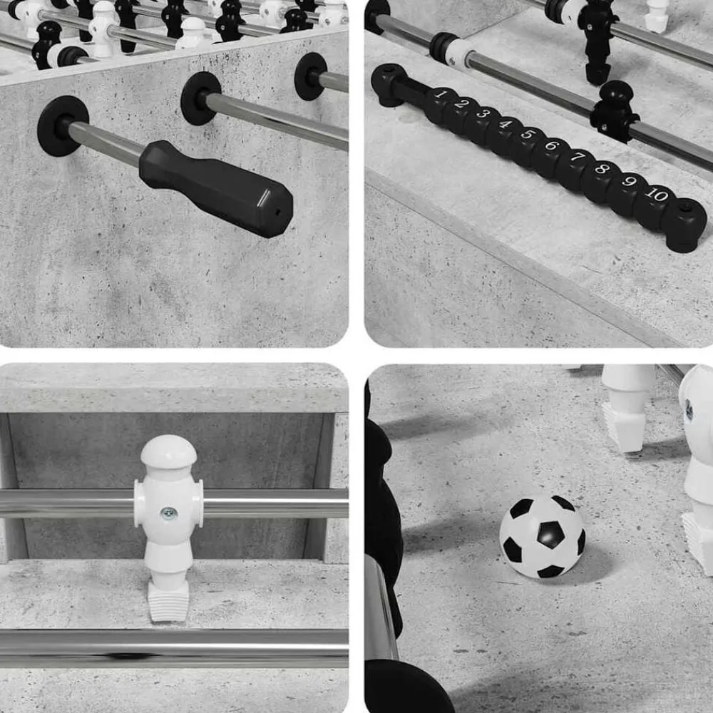vidaXL Mesa de Futbolín Gris Concreto 146,5 x 74 x 85 cm Gris hormigón Discount