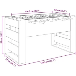 vidaXL Mesa de Futbolín 146,5 x 74 x 85 cm Gris sonoma Sale