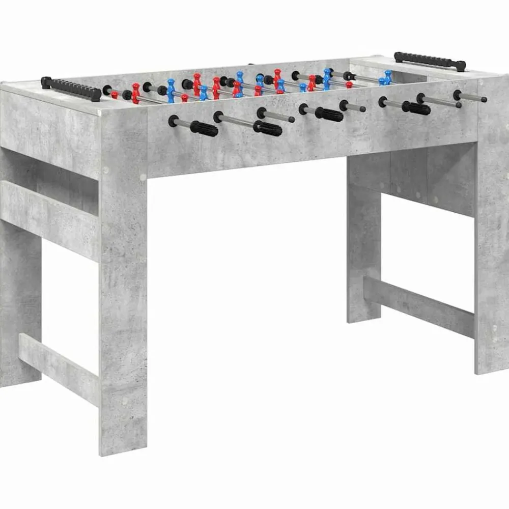 vidaXL Juegos De Interior-Mesa de Futbolín Gris Concreto 125 x 60,5 x 80 cm