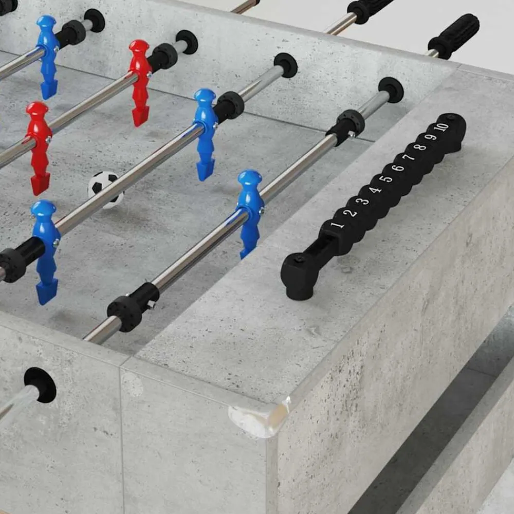 vidaXL Juegos De Interior-Mesa de Futbolín Gris Concreto 125 x 60,5 x 80 cm