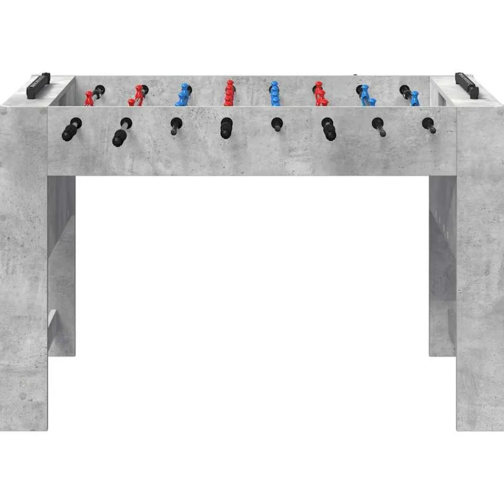vidaXL Juegos De Interior-Mesa de Futbolín Gris Concreto 125 x 60,5 x 80 cm